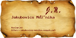 Jakubovics Mónika névjegykártya