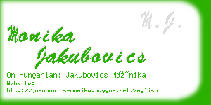 monika jakubovics business card